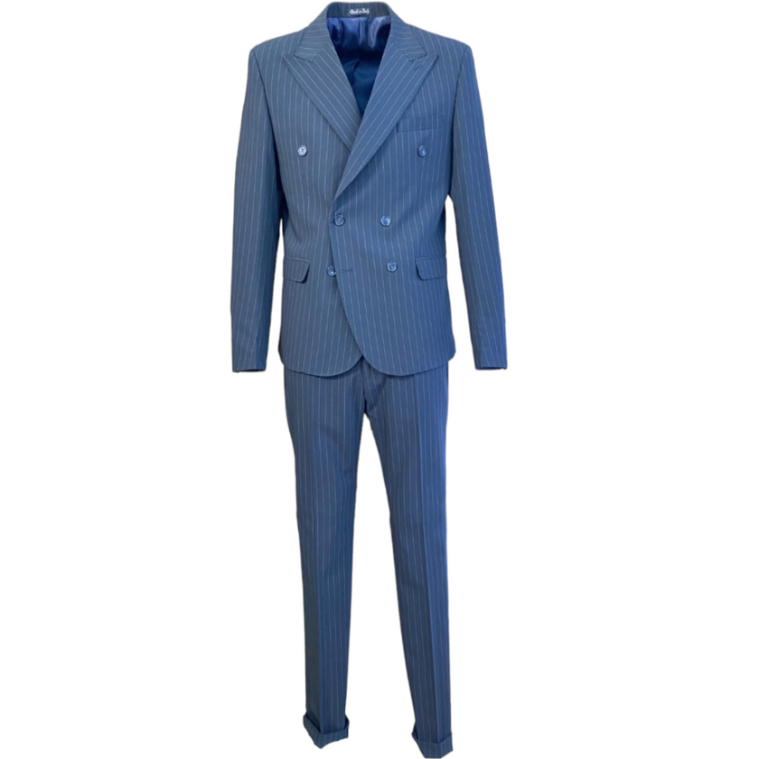 Abito Doppio Petto Rigato con pantalone modello regolare ELIO SANTINI