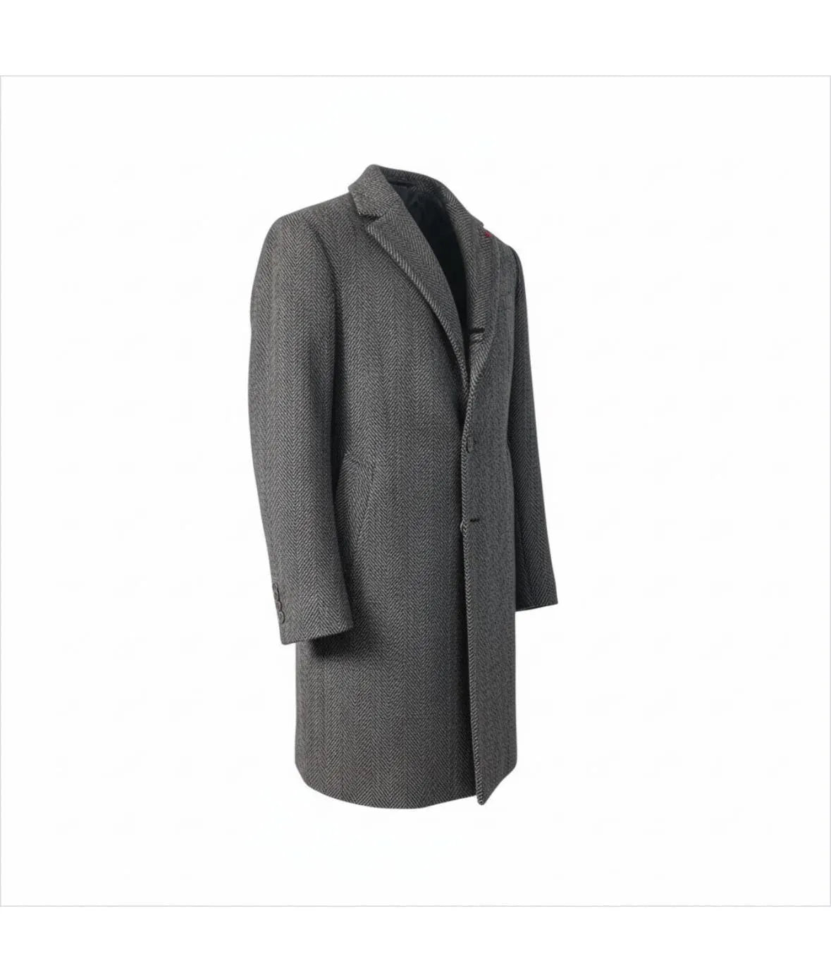 Cappotto CP05TPV250 Uomo Monopetto Tessuto Spigato Rever a Lancia