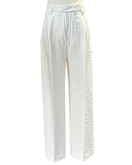 Pantaloni D2569 a vita alta modello palazzo con pence e tasche alla francese HAPPY25