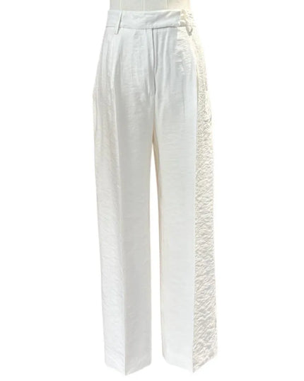 Pantaloni D2569 a vita alta modello palazzo con pence e tasche alla francese HAPPY25