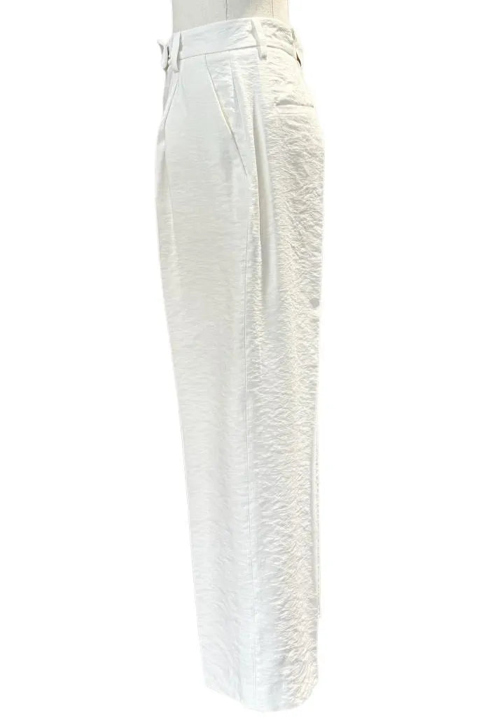 Pantaloni D2569 a vita alta modello palazzo con pence e tasche alla francese HAPPY25
