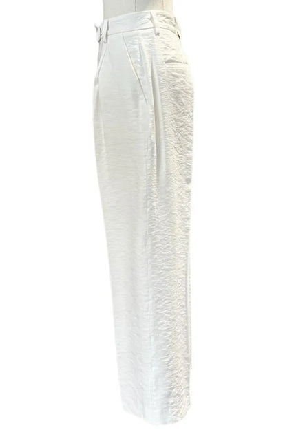 Pantaloni D2569 a vita alta modello palazzo con pence e tasche alla francese HAPPY25