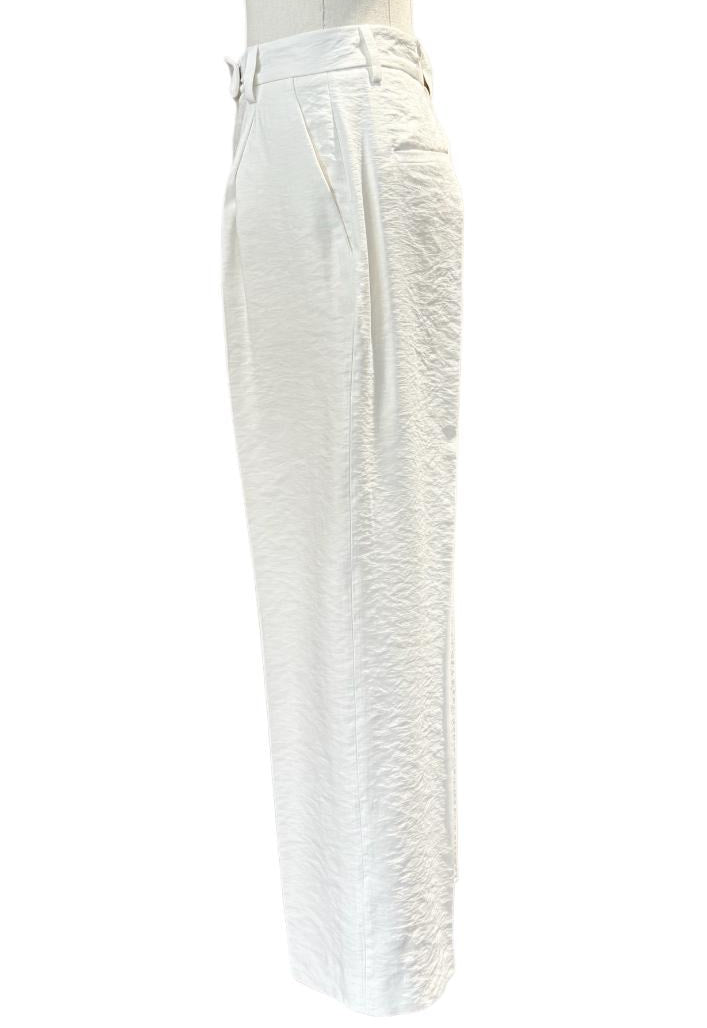 Pantaloni D2569 a vita alta modello palazzo con pence e tasche alla francese HAPPY25