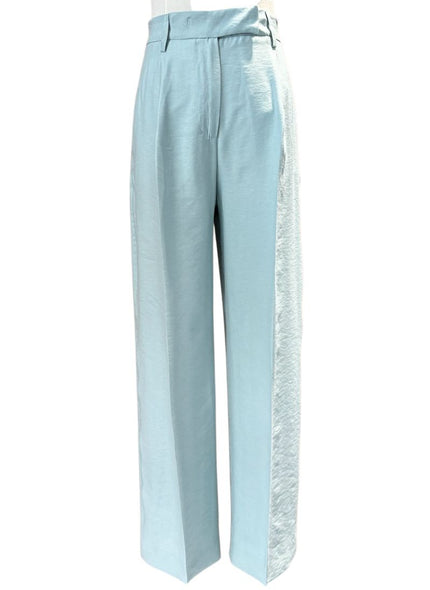 Pantaloni D2569 a vita alta modello palazzo con pence e tasche alla francese HAPPY25