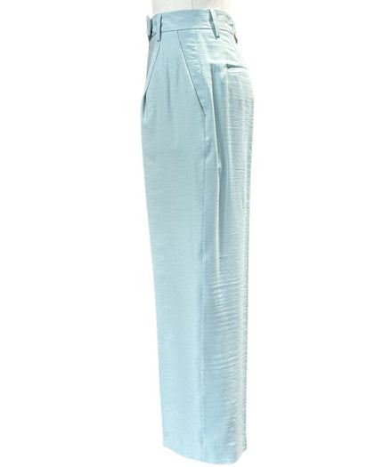 Pantaloni D2569 a vita alta modello palazzo con pence e tasche alla francese