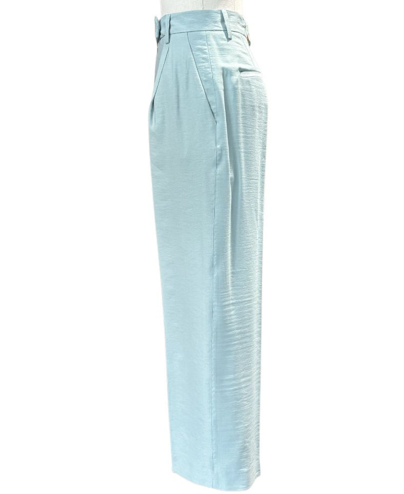 Pantaloni D2569 a vita alta modello palazzo con pence e tasche alla francese HAPPY25