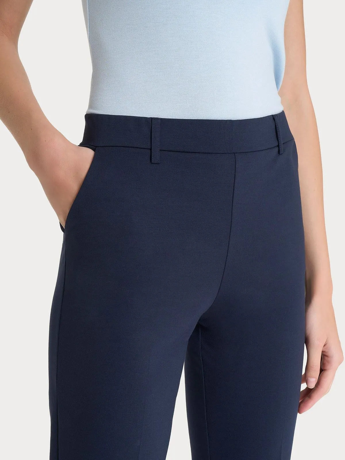 Pantalone dritto con tasche in Compact Light RAGNO