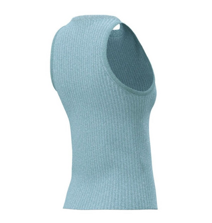 Top CIGNO satinato con collo rotondo