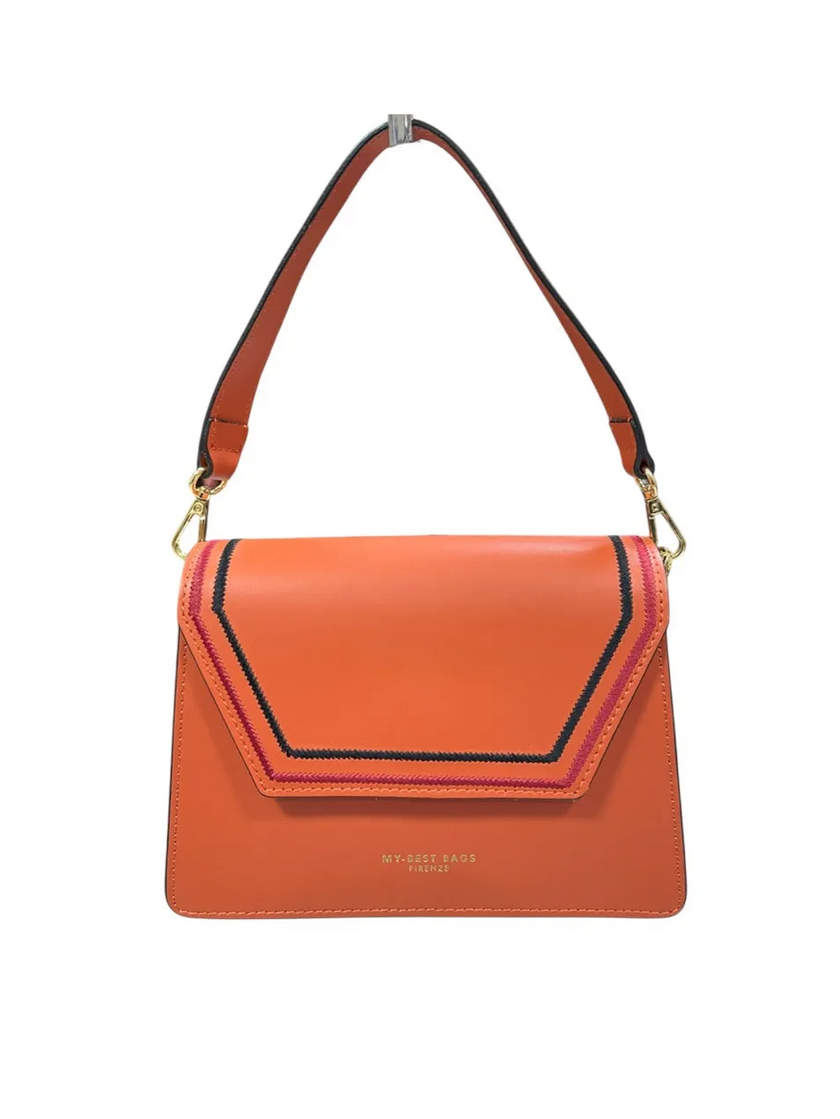 Borsa in pelle con cuciture a contrasto MY BEST BAGS