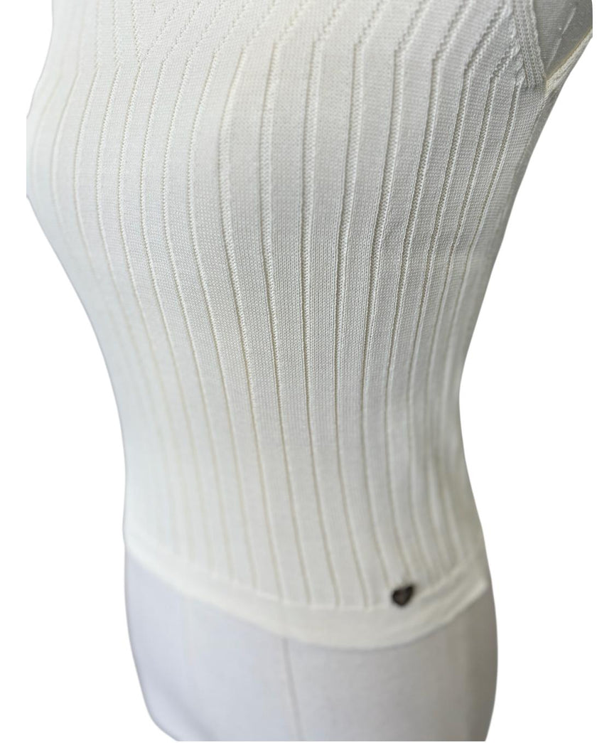 Gilet giromanica con motivo a contrasto HAPPY25