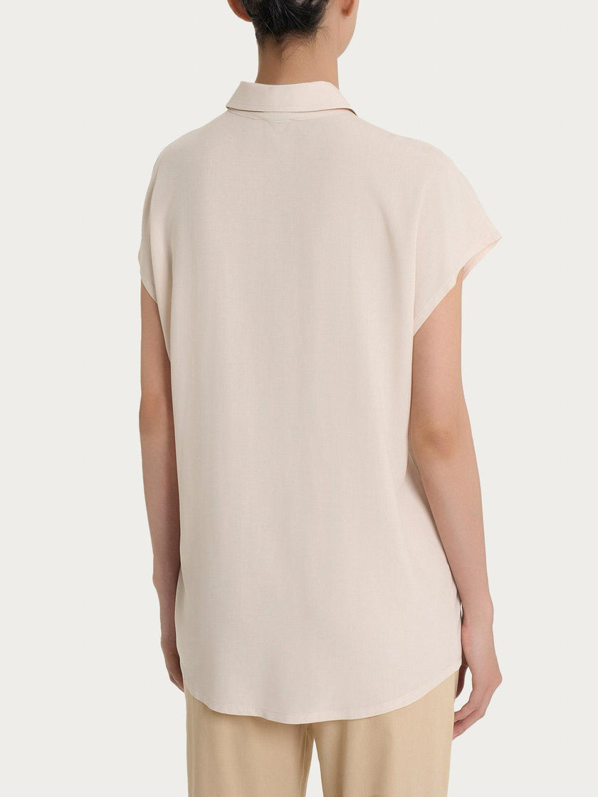 Camicia con manica corta a kimono in Ecoseta RAGNO