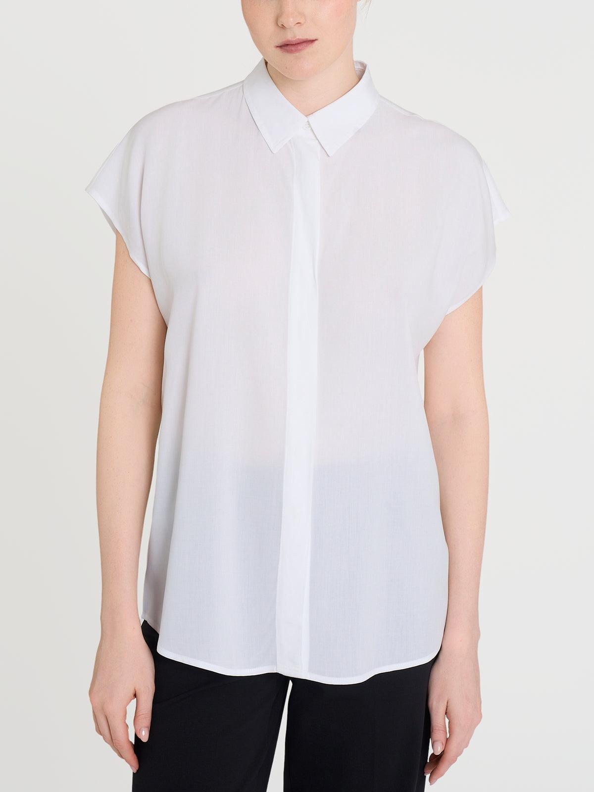 Camicia con manica corta a kimono in Ecoseta RAGNO