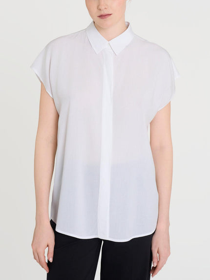 Camicia con manica corta a kimono in Ecoseta RAGNO