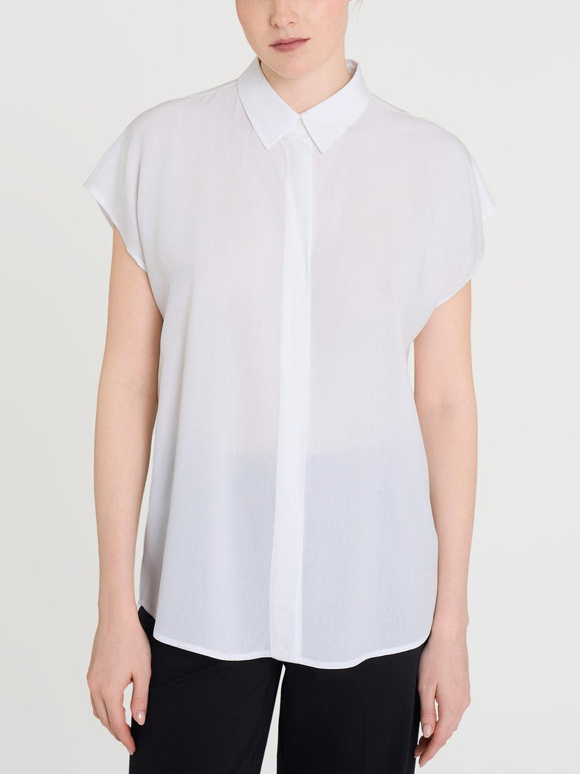 Camicia con manica corta a kimono in Ecoseta RAGNO