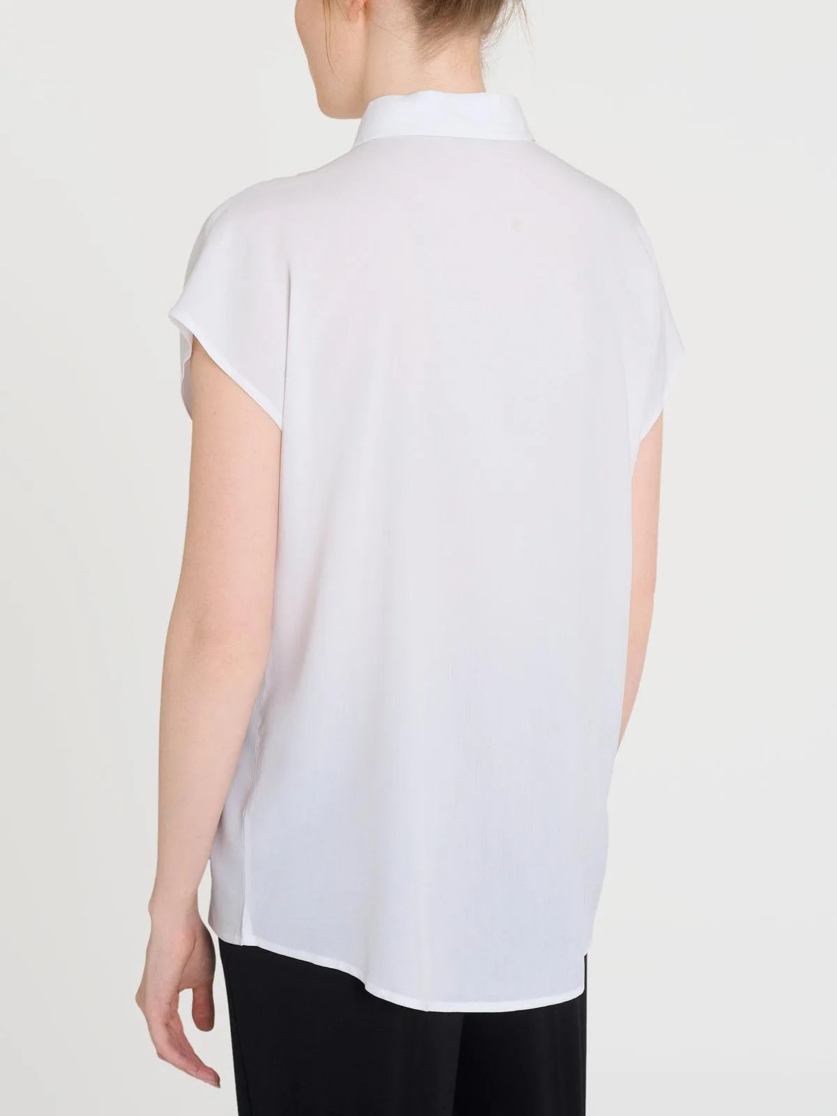Camicia con manica corta a kimono in Ecoseta RAGNO