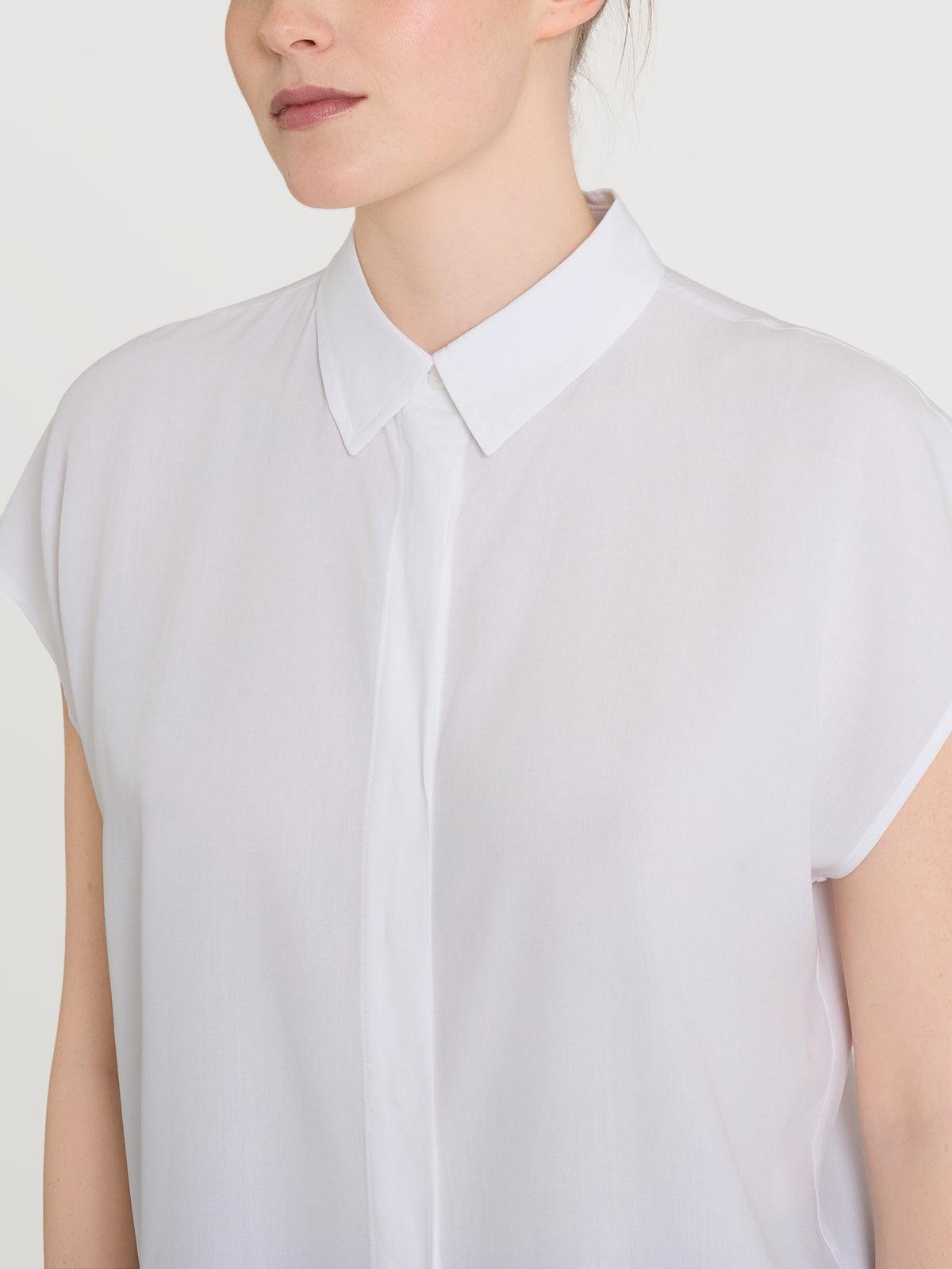 Camicia con manica corta a kimono in Ecoseta RAGNO