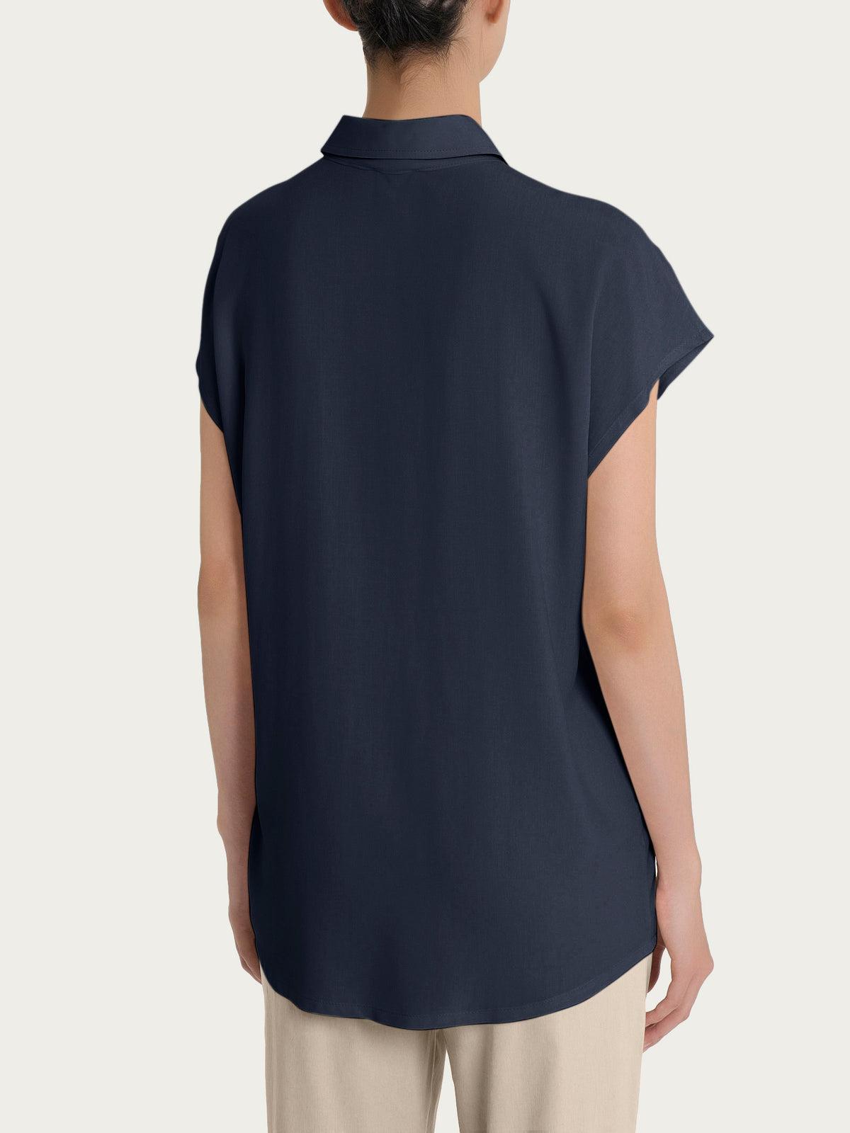 Camicia con manica corta a kimono in Ecoseta RAGNO