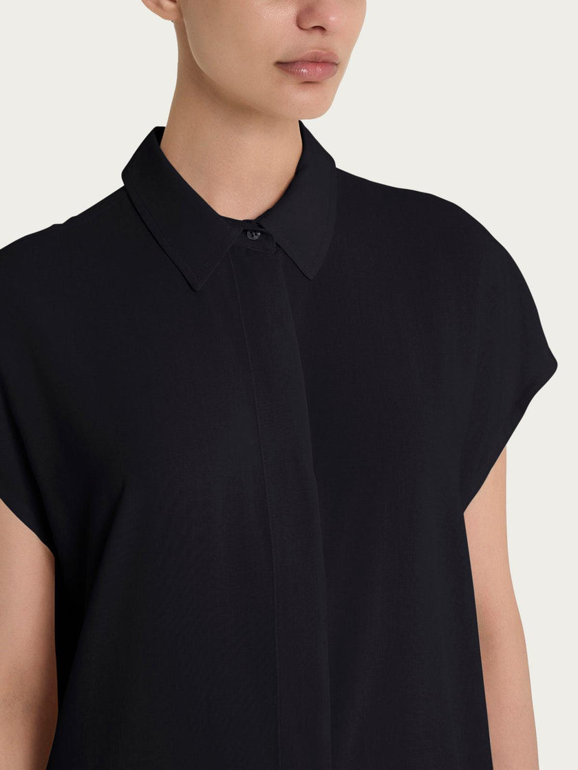 Camicia con manica corta a kimono in Ecoseta RAGNO