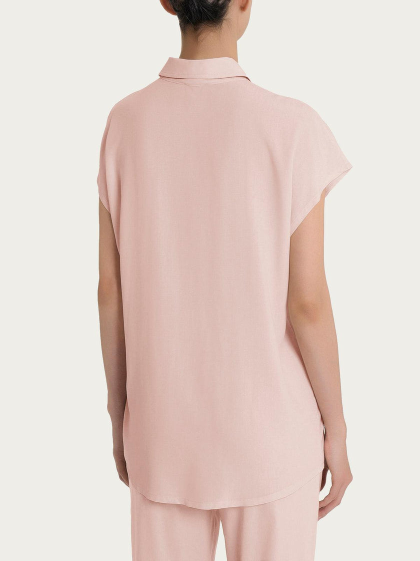 Camicia con manica corta a kimono in Ecoseta RAGNO