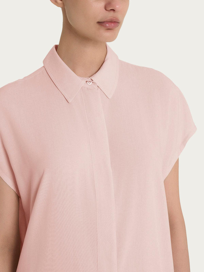 Camicia con manica corta a kimono in Ecoseta RAGNO