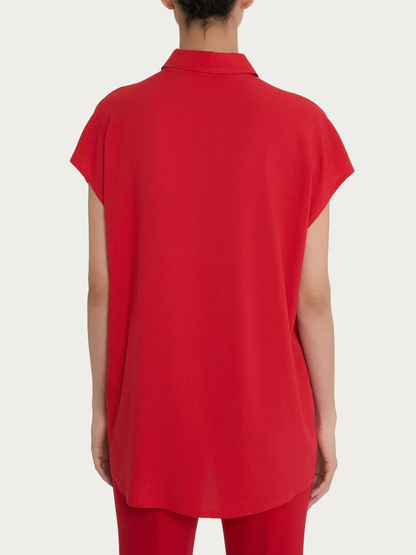 Camicia con manica corta a kimono in Ecoseta RAGNO
