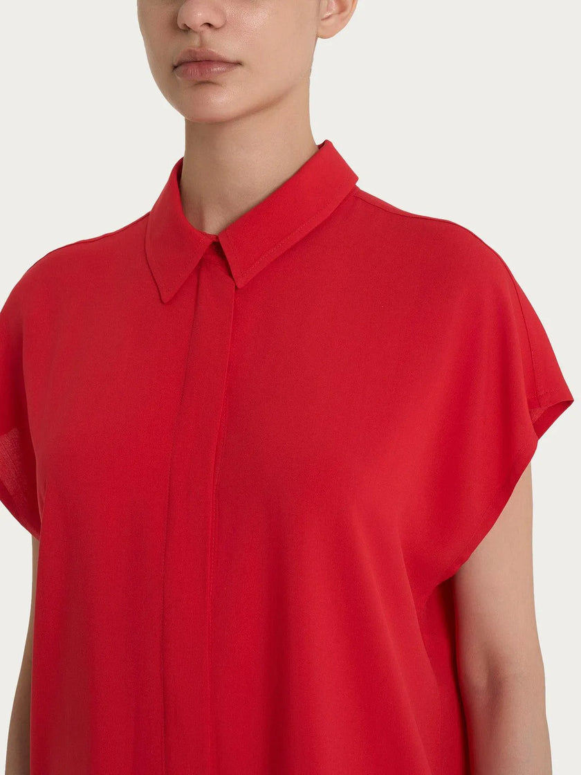 Camicia con manica corta a kimono in Ecoseta RAGNO