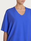 Blusa con scollo a V e manica al gomito in Ecoseta RAGNO