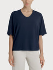 Blusa con scollo a V e manica al gomito in Ecoseta RAGNO