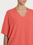Blusa con scollo a V e manica al gomito in Ecoseta RAGNO