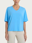 Blusa con scollo a V e manica al gomito in Ecoseta RAGNO