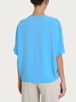 Blusa con scollo a V e manica al gomito in Ecoseta RAGNO