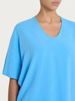 Blusa con scollo a V e manica al gomito in Ecoseta RAGNO