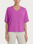 Blusa con scollo a V e manica al gomito in Ecoseta RAGNO