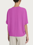 Blusa con scollo a V e manica al gomito in Ecoseta RAGNO