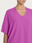 Blusa con scollo a V e manica al gomito in Ecoseta RAGNO