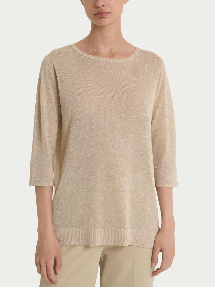 Maglia con manica 3/4 in Crêpe Lurex RAGNO