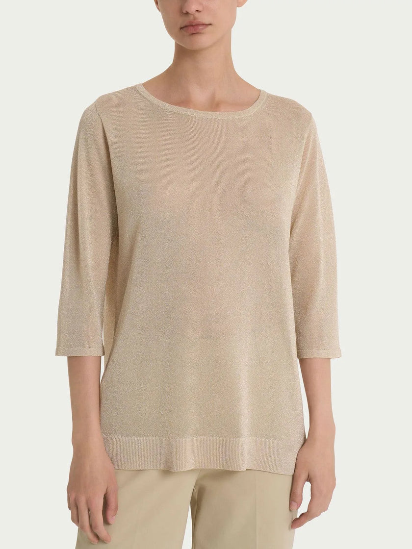 Maglia con manica 3/4 in Crêpe Lurex RAGNO