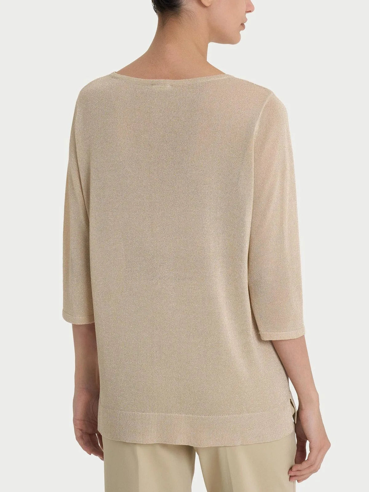 Maglia con manica 3/4 in Crêpe Lurex RAGNO