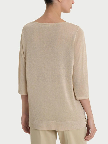 Maglia con manica 3/4 in Crêpe Lurex RAGNO