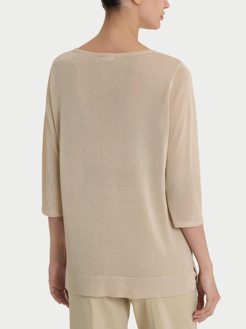 Maglia con manica 3/4 in Crêpe Lurex RAGNO