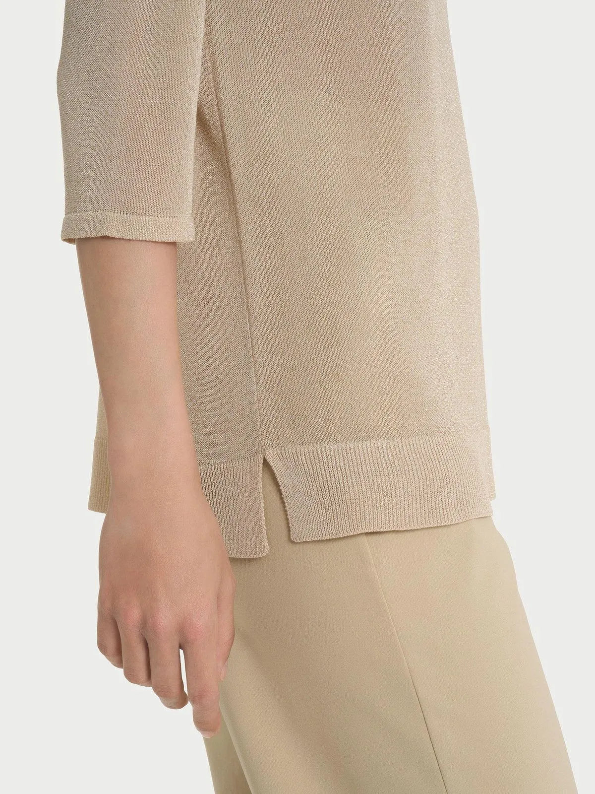 Maglia con manica 3/4 in Crêpe Lurex RAGNO