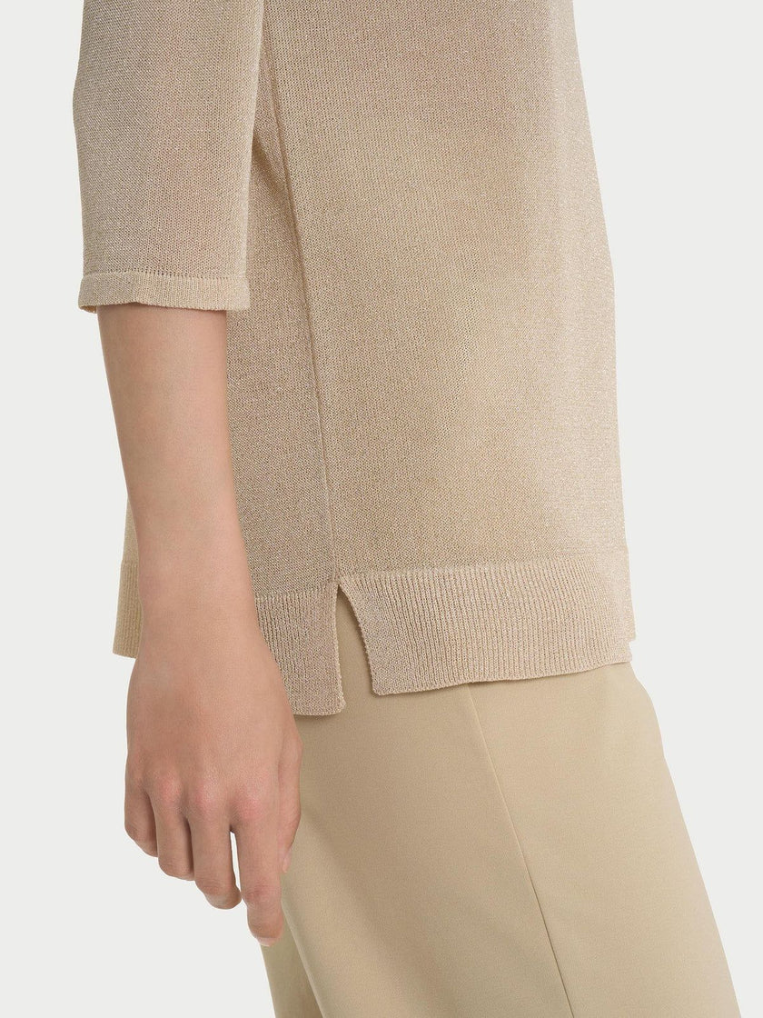 Maglia con manica 3/4 in Crêpe Lurex RAGNO