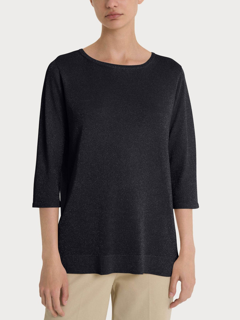 Maglia con manica 3/4 in Crêpe Lurex RAGNO