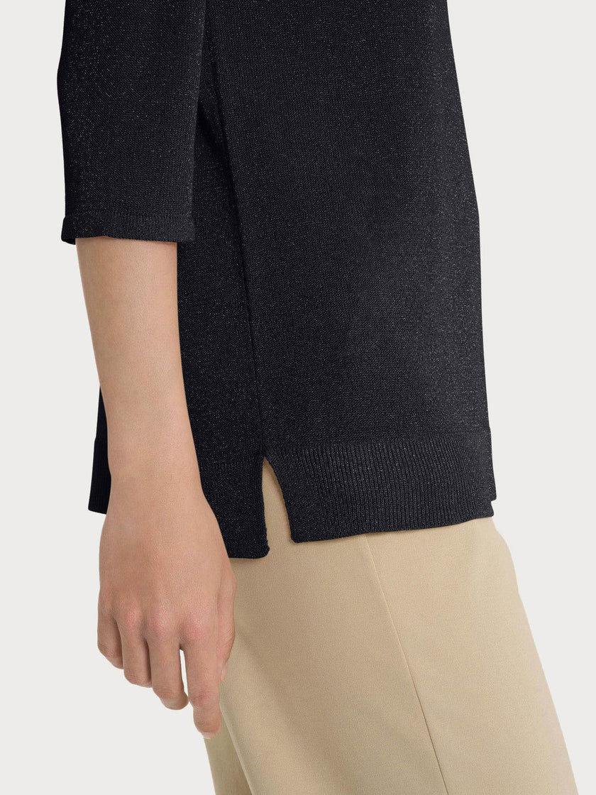 Maglia con manica 3/4 in Crêpe Lurex RAGNO