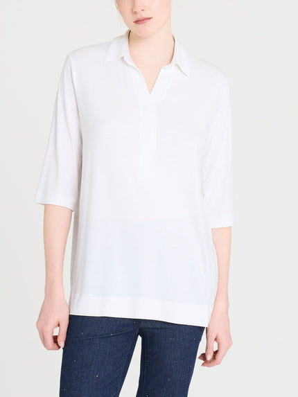 Maglietta con colletto e con manica 3/4 in misto viscosa RAGNO