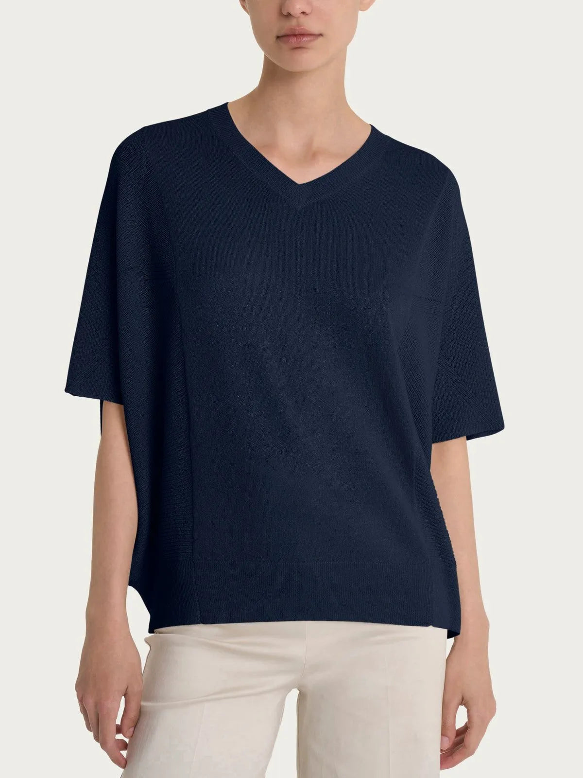 Maglia con scollo a V in Crêpe Lurex RAGNO