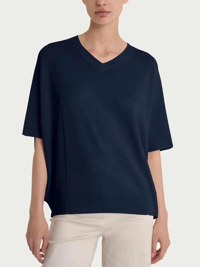 Maglia con scollo a V in Crêpe Lurex RAGNO