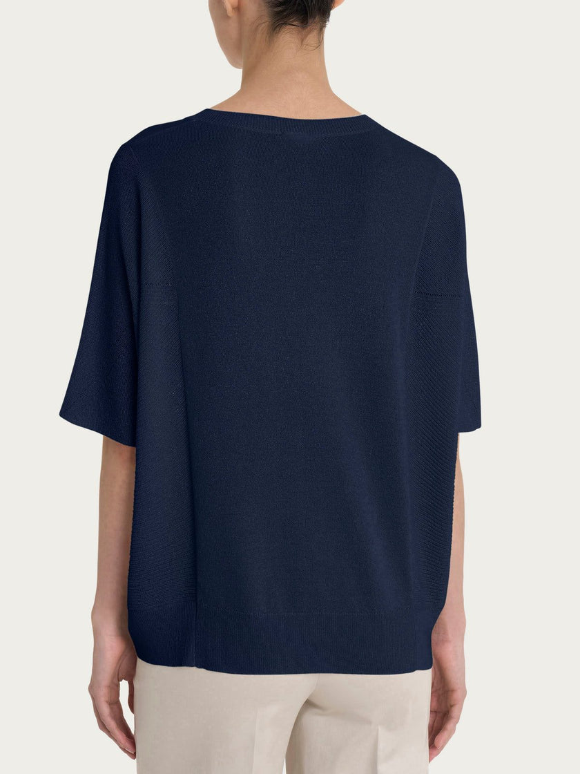 Maglia con scollo a V in Crêpe Lurex RAGNO