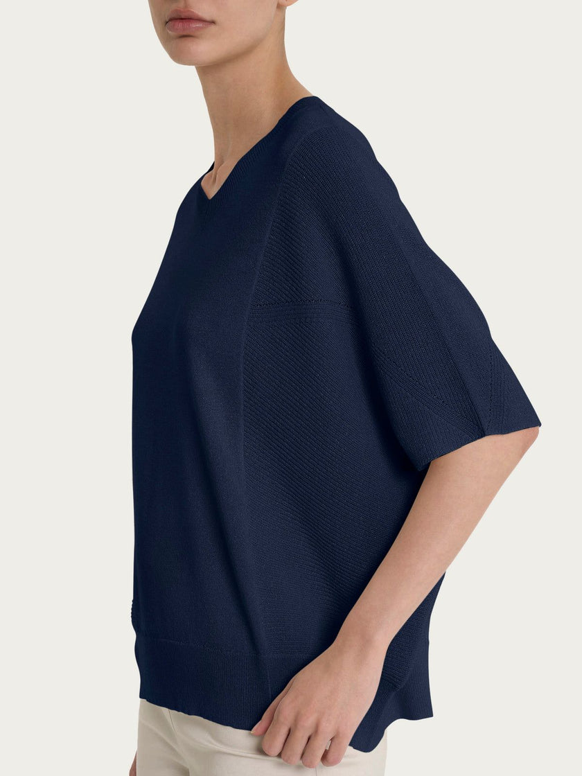 Maglia con scollo a V in Crêpe Lurex RAGNO
