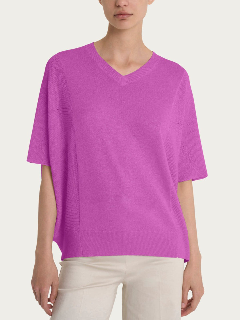 Maglia con scollo a V in Crêpe Lurex RAGNO